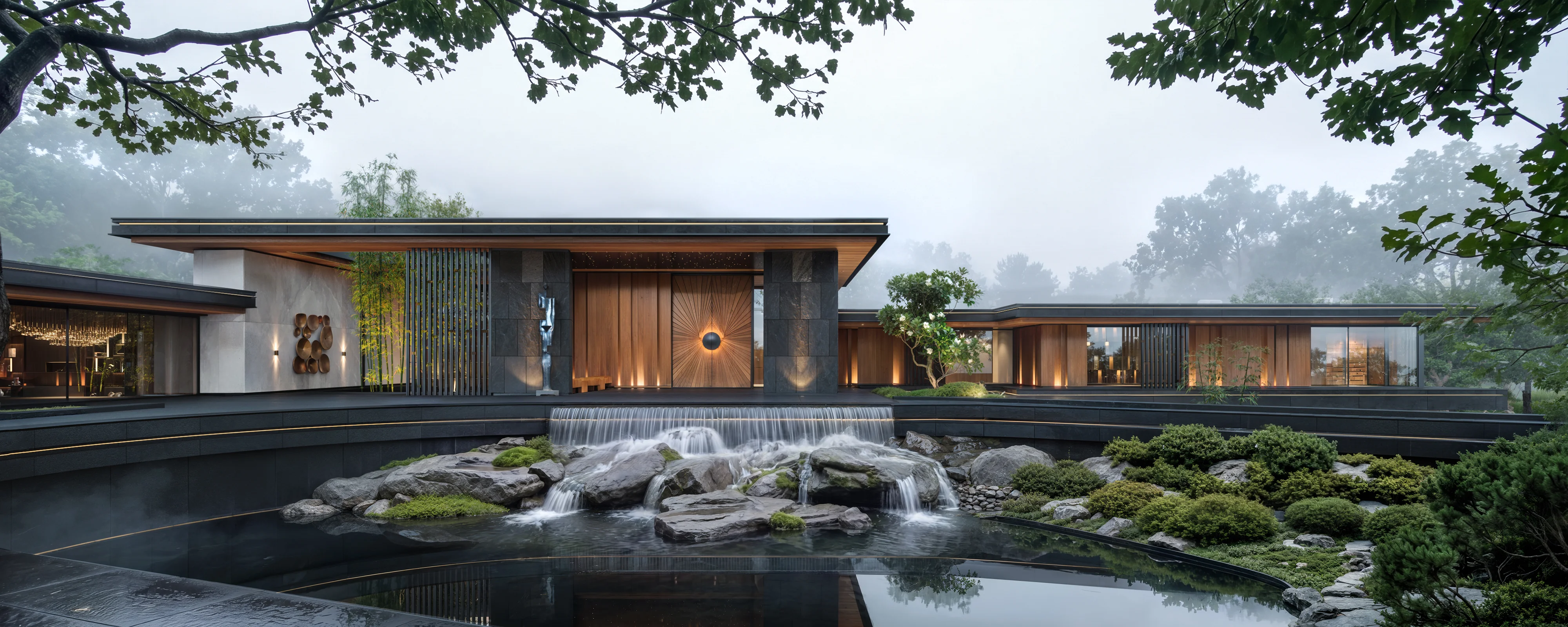 ENSO7 architecture — contemporary residence with reflecting pool